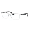 Ray Ban Rb7047 Eyeglasses Black Frame Clear Lenses Polarized 54-17 In Black