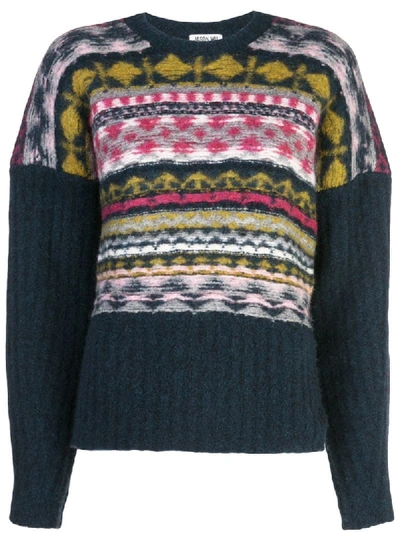 Jason Wu Patterned Knit Jumper In Blue