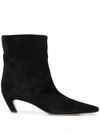 KHAITE POINTED TOE ANKLE BOOTS