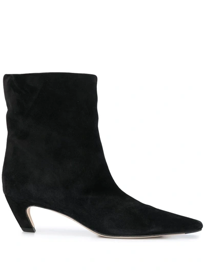 Khaite Arizona Suede Ankle Boots In Black