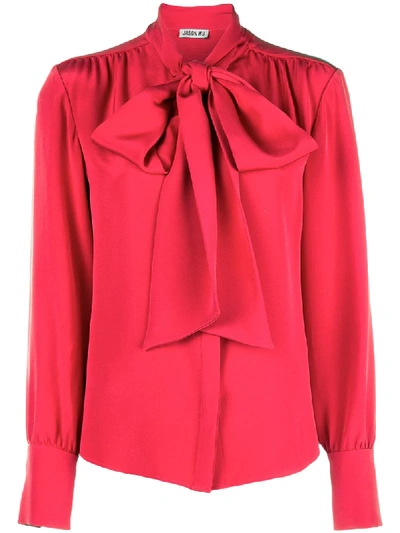 Jason Wu Pussy Bow Blouse In Red