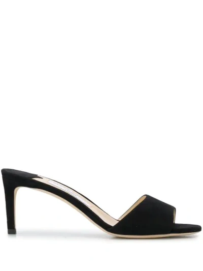 Jimmy Choo Stacey 65 Suede Sandals In Black