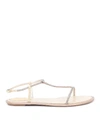 RENÉ CAOVILLA SATIN CRYSTAL SANDALS,C10427 BEIGE