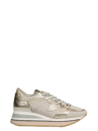 Philippe Model Triomphe L D Daim Sneakers In Rose Gold