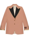 GUCCI COTTON VISCOSE FAILLE JACKET WITH LABEL