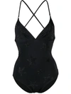 STELLA MCCARTNEY CRYSTAL-STAR STRAPPY-BACK SWIMSUIT