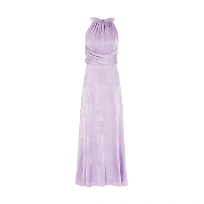 Adrianna Papell Satin Jacquard Midi Dress In Plush Lilac