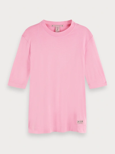 Scotch & Soda High Neck T-shirt In Pink
