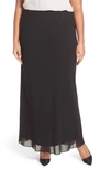 Alex Evenings Chiffon Maxi Skirt In Black