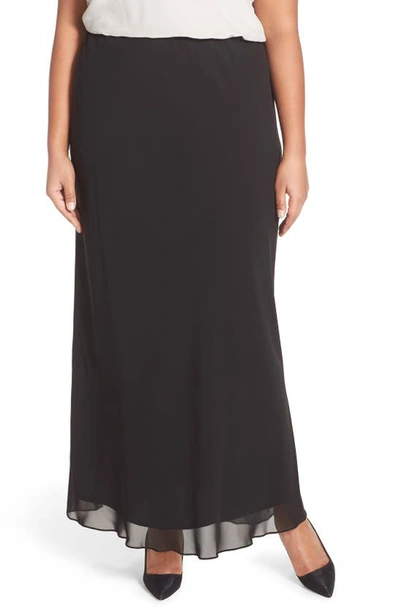 Alex Evenings Chiffon Maxi Skirt In Black