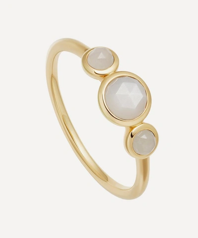 Astley Clarke Stilla Triple 18ct Yellow Gold-plated Sterling Silver And Moonstone Ring