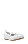 Nina Kids' Esther Ballet Flat In White Chunky Glitter