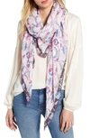 REBECCA MINKOFF FAN FLORAL LARGE SQUARE SCARF,RM3000682