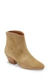 Isabel Marant Dacken Taupe Suede Leather Ankle Boots In Beige