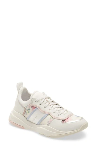 Ted Baker Laverdi Sneaker In Ivory Leather/ Fabric