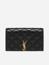 SAINT LAURENT BECKY MONOGRAM QUILTED LEATHER WALLET-BAG