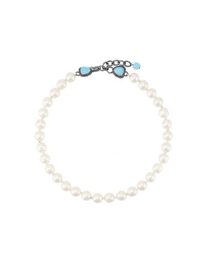 Pre-owned Chanel Faux Pearl Necklace In White