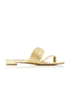 AQUAZZURA SUNNY METALLIC LEATHER SANDALS,801486