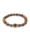 Eye Candy La Goldtone & Agate Beads Hamsa Hand Stretch Bracelet