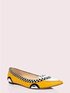 Kate Spade Gogo Taxi Cab Ballet Flats In Yellow