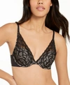 CALVIN KLEIN PERFECTLY FIT ETCHED LACE LIGHTLY LINED PLUNGE BRA QF5332
