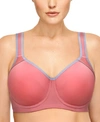 Wacoal Women's Contrast Trim Contour Sport Bra 853302 In Tea Rose/lilac Gray