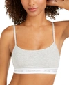 Calvin Klein Womens Grey Heather Modern Lift Moulded-cup Cotton-jersey Bralette In Grey Heather