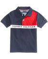 Tommy Hilfiger Little Boys Logo Graphic Colorblocked Polo In Swim Navy