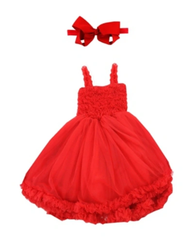 Rufflebutts Kids'  Little Girls Princess Petti Tutu Dress With Headband In Red