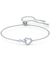 SWAROVSKI SILVER-TONE CRYSTAL HEART & INFINITY SYMBOL SLIDER BRACELET