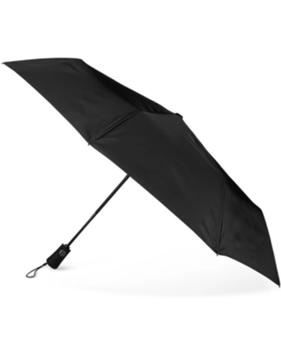 Totes Blue Line Neverwet Auto-open Umbrella In Black