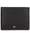Tommy Hilfiger Men's Brax Leather Rfid Traveler Wallet In Black