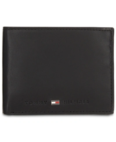 TOMMY HILFIGER MEN'S BRAX LEATHER RFID TRAVELER WALLET