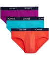 2(x)ist Men's Underwear, Essentials Contour Pouch Brief 3 Pack In Electric Purple/hibiscus/bluebird