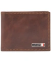 Tommy Hilfiger Men's Slim Bifold Rfid Leather Wallet In Brown