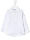 Siola Round-neck Buttoned Shirt In White
