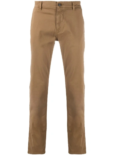 Hugo Boss Slim-fit Chinos In Brown