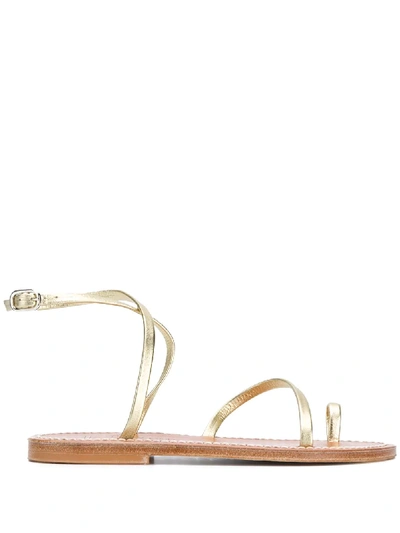 Kjacques Loki Toe-strap Sandals In Gold