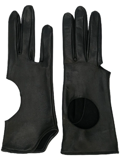 Off-white Cut-out Gloves In Black