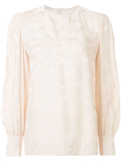 Stella Mccartney Horse Jacquard Blouse In White