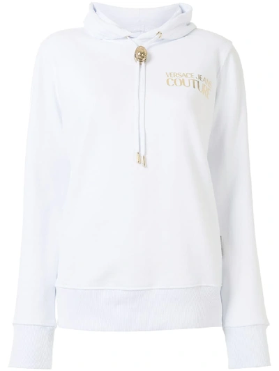 Versace Jeans Couture Logo Printed Hoodie In White