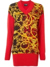 VERSACE JEANS COUTURE PULLOVER MIT BAROCKMUSTER