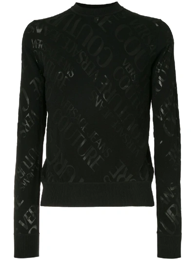 Versace Jeans Couture Fein Gestrickter Pullover In Black