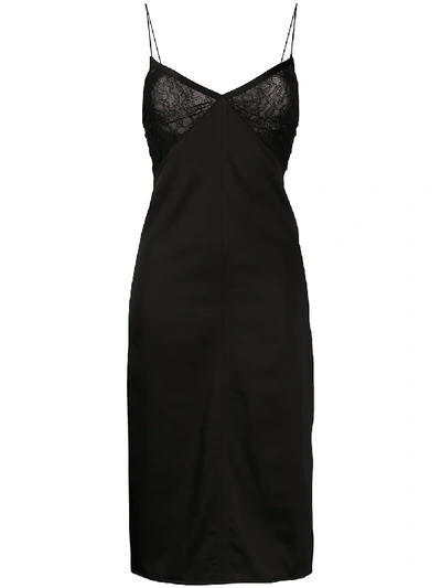 Bottega Veneta Slip Midi Dress In Black