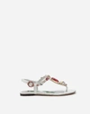 DOLCE & GABBANA PATENT LEATHER FLIP FLOPS WITH STONE EMBROIDERY