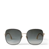 JIMMY CHOO MAMIE Rose Gold Stainless Steel Sunglasses with Grey-Shaded Lenses