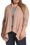 Bobeau Amie Waterfall Cardigan In Roebuck