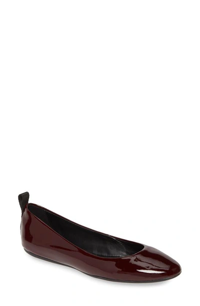 Karl Lagerfeld Vada Flat In Wine Patent Leather