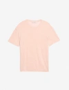 Sandro Crewneck Linen-jersey T-shirt In Pink