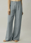 ASCENO RIVELLO DUST BLUE LINEN WIDE LEG TROUSER,B005F05C11XS